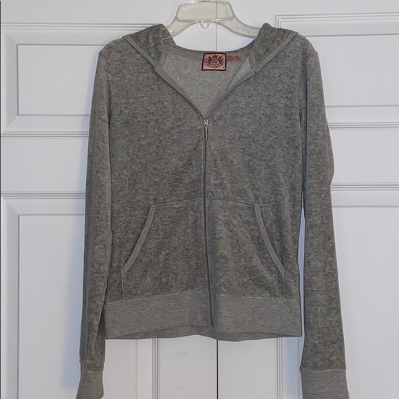 Grey Velour Juicy Couture Jacket Size Medium - Picture 1 of 3